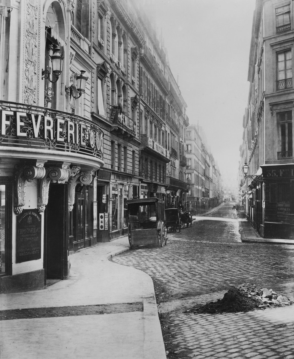 Rue Louis-le-Grand, fra boulevard des Italiens, Paris, 1858-78 af Charles Marville