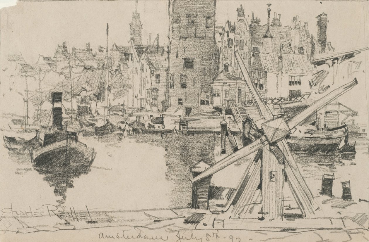 Amsterdam, 5. juli 1892 (grafit på papir) af Charles P. Reiffel