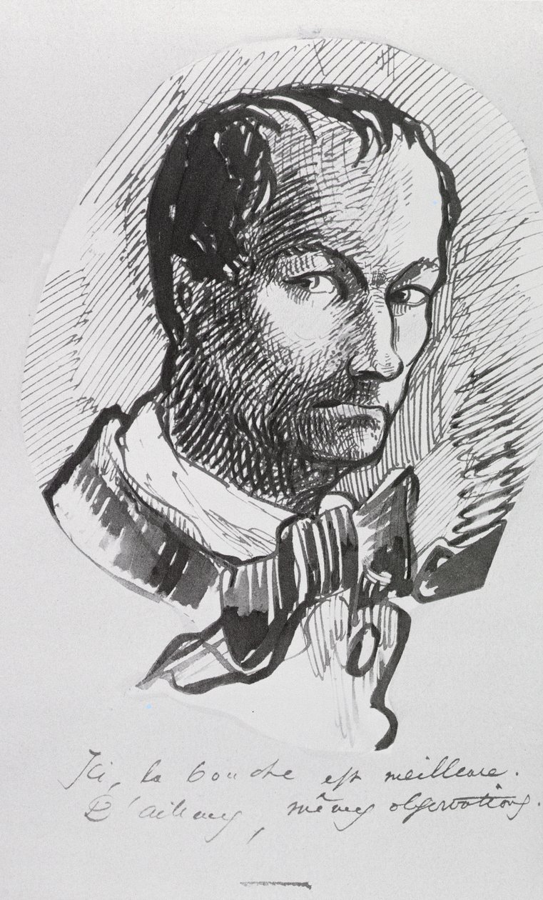 Selvportræt, ca.1860 af Charles Pierre Baudelaire