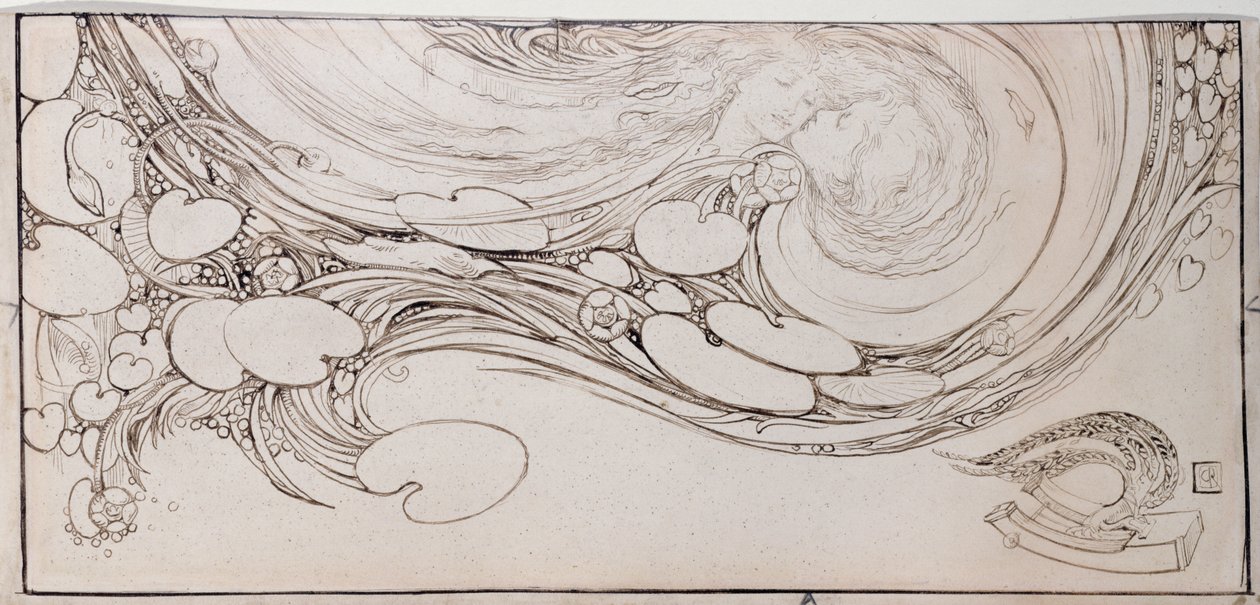 Et ekko fra Willowwood, 1890 (pen og blæk på pergament) af Charles Ricketts