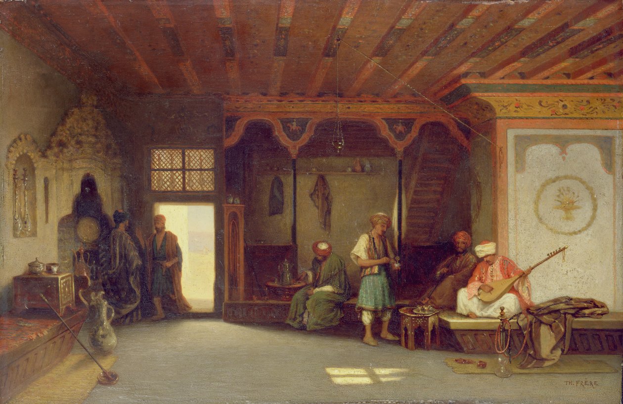 Interiør af en orientalsk cafe af Charles Theodore Frere