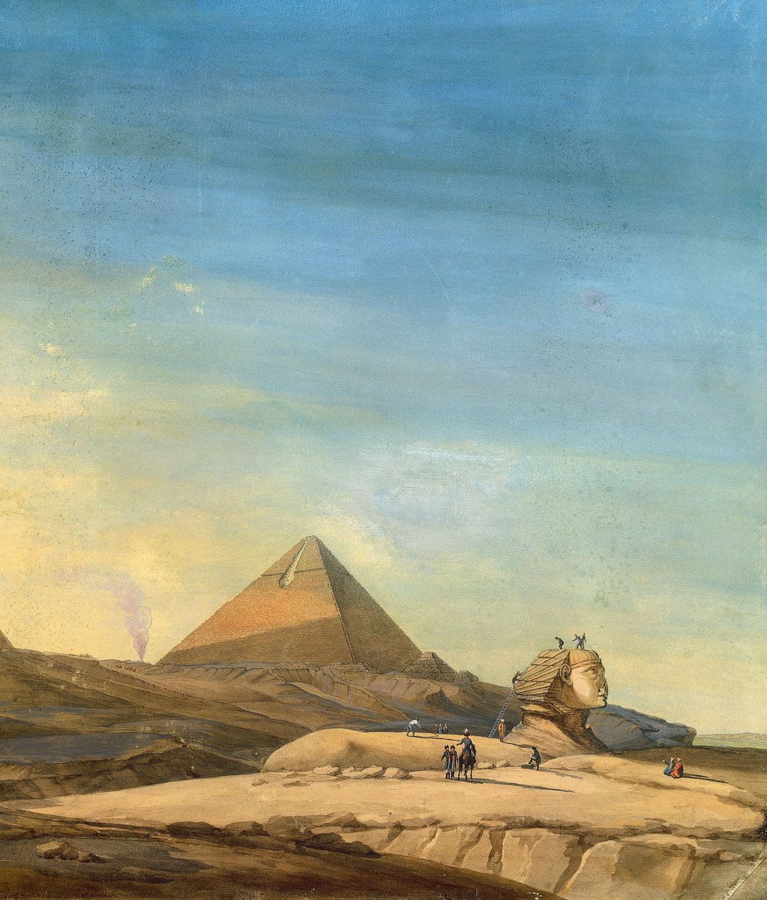 Måling af sfinx, detalje af pyramiderne i Menfis af Charles Louis Balzac