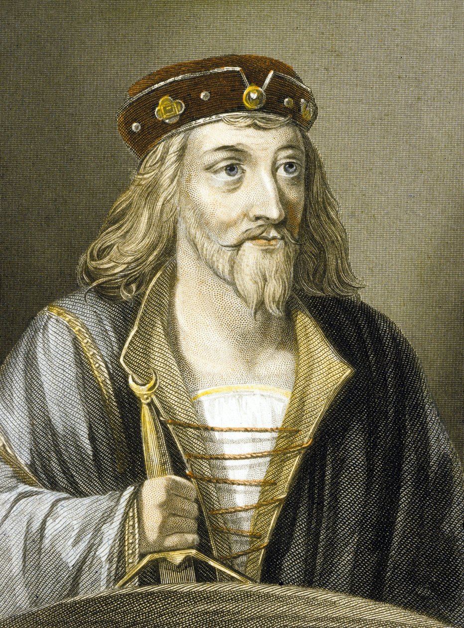 James I af Skotland (farvet gravering) af Charles (after) Holl