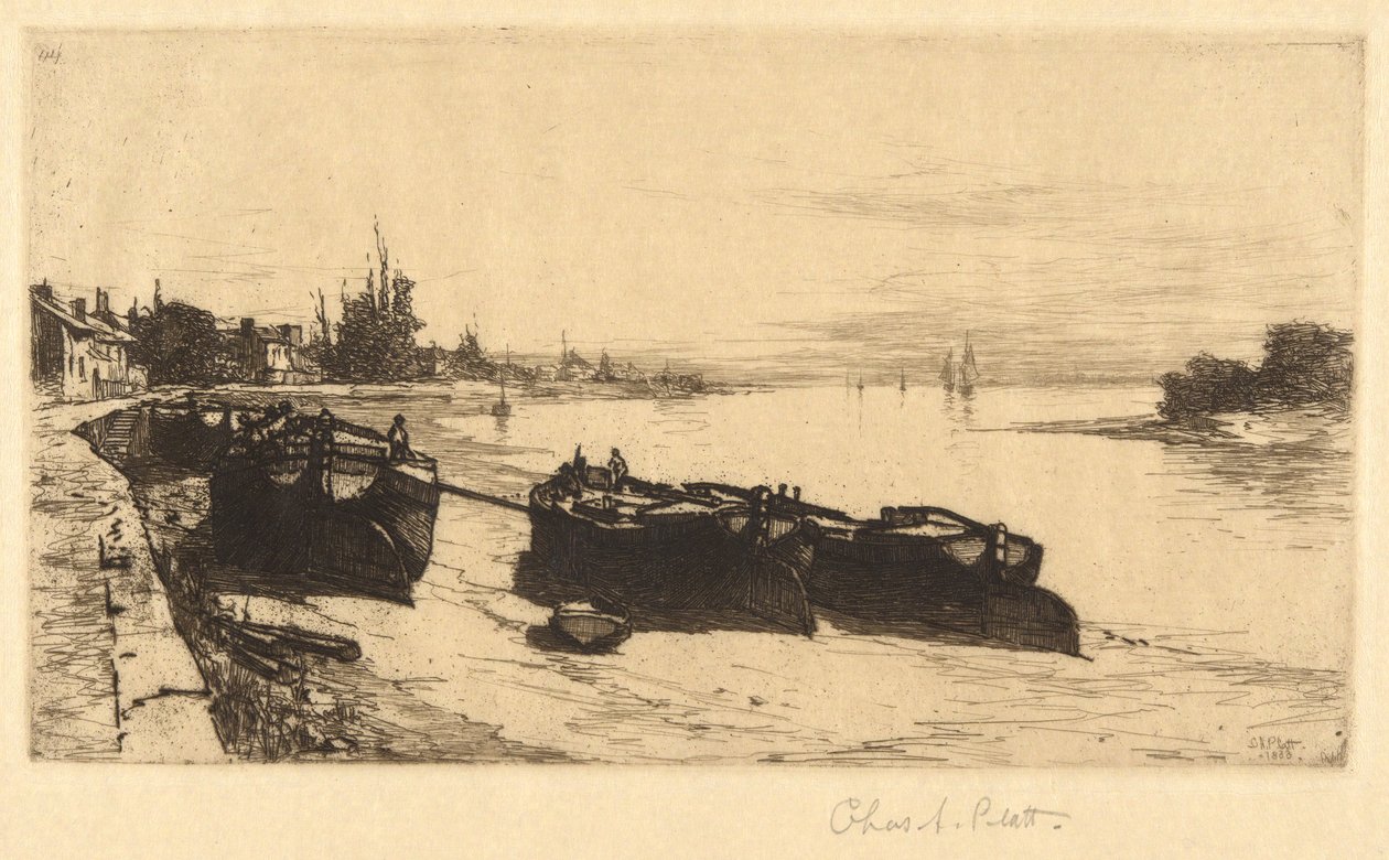 Mudderbåde på Themsen af Charles A. Platt
