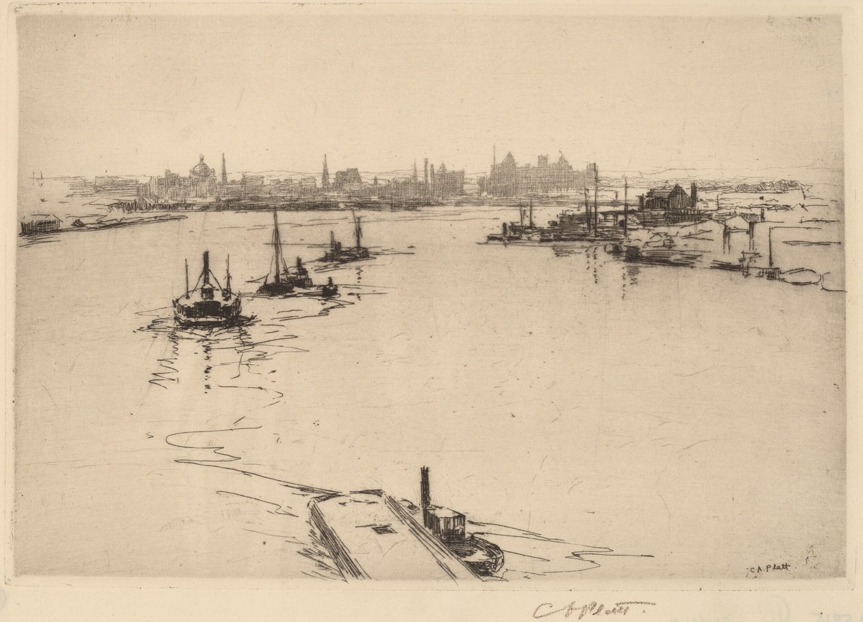Williamsburg fra broen (skitse) af Charles A. Platt