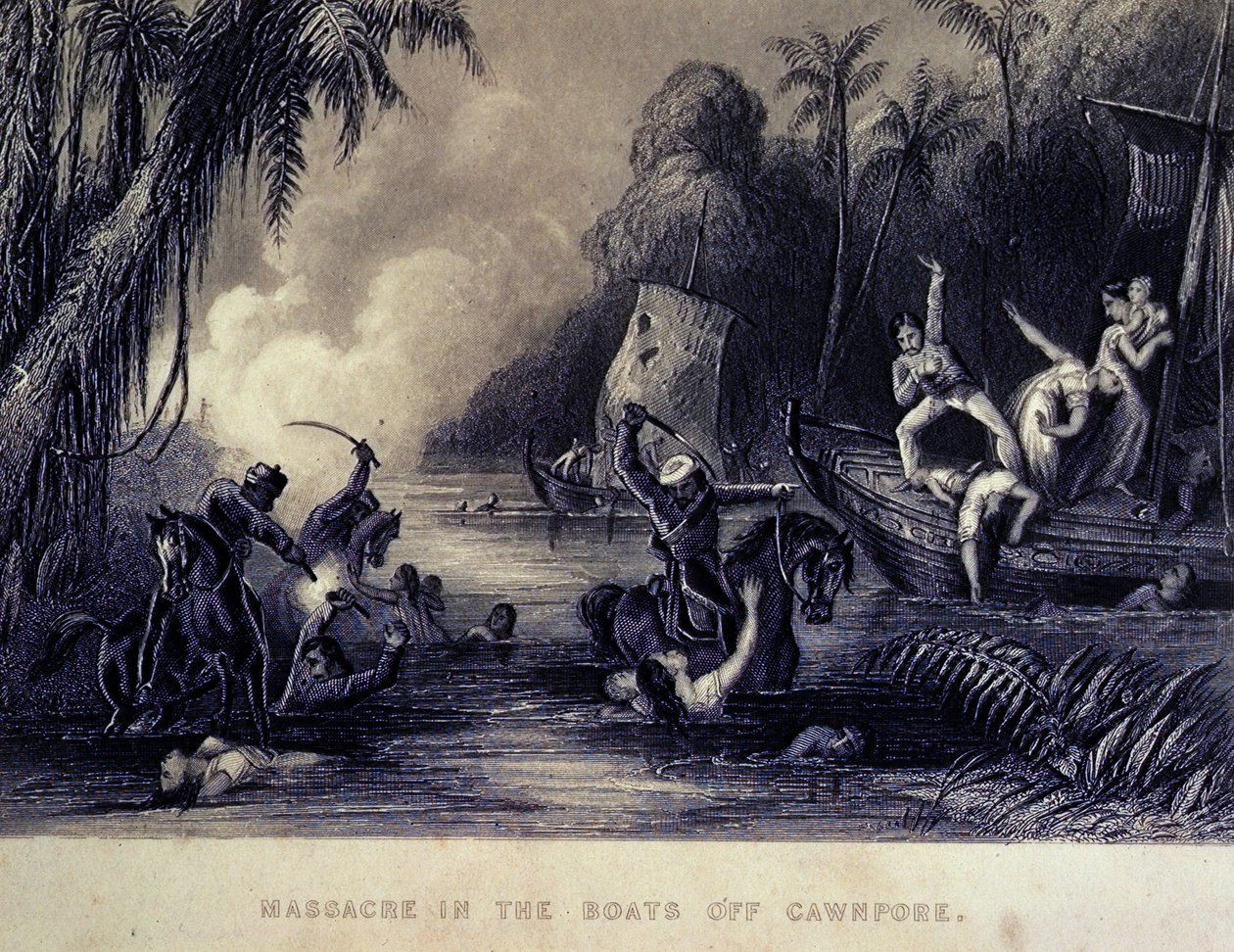 Massakren i Cawnpore af Charles Ball