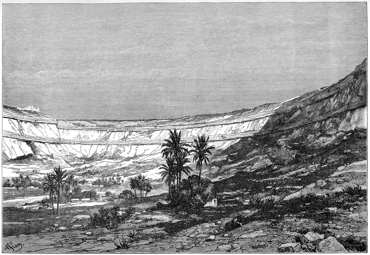 Kasr-el-jebel Cirque, Syrien, c1890 af Charles Barbant