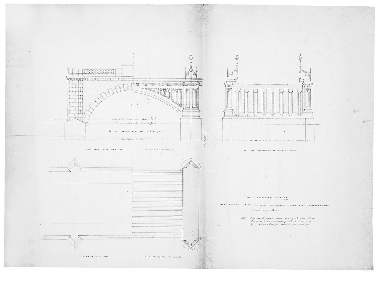 Design og højde for Westminster Bridge af Charles Barry