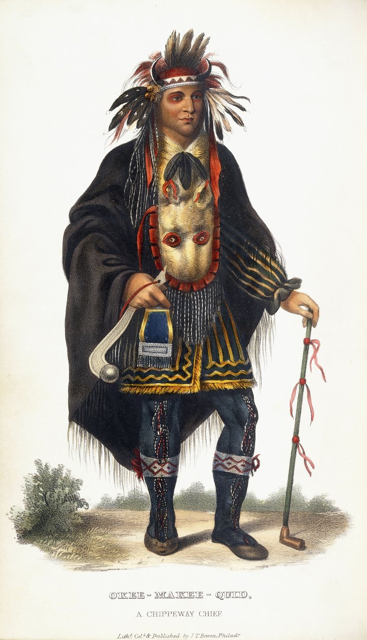 Okee-Makee-Quid, A Chippeway Chief, 1854dani af Charles Bird King
