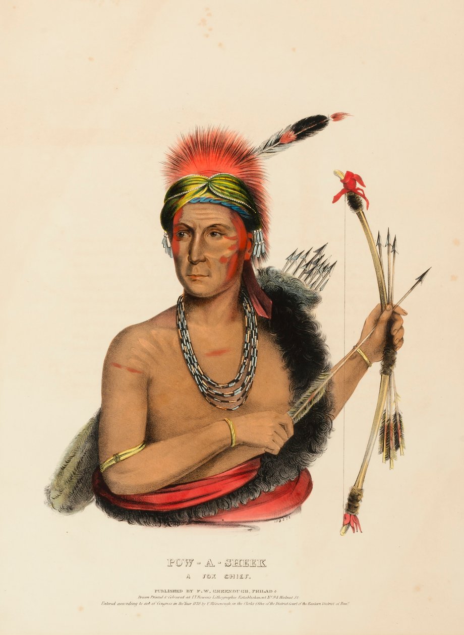 POW-A-SHEEK. EN FOX CHIEF. af Charles Bird King