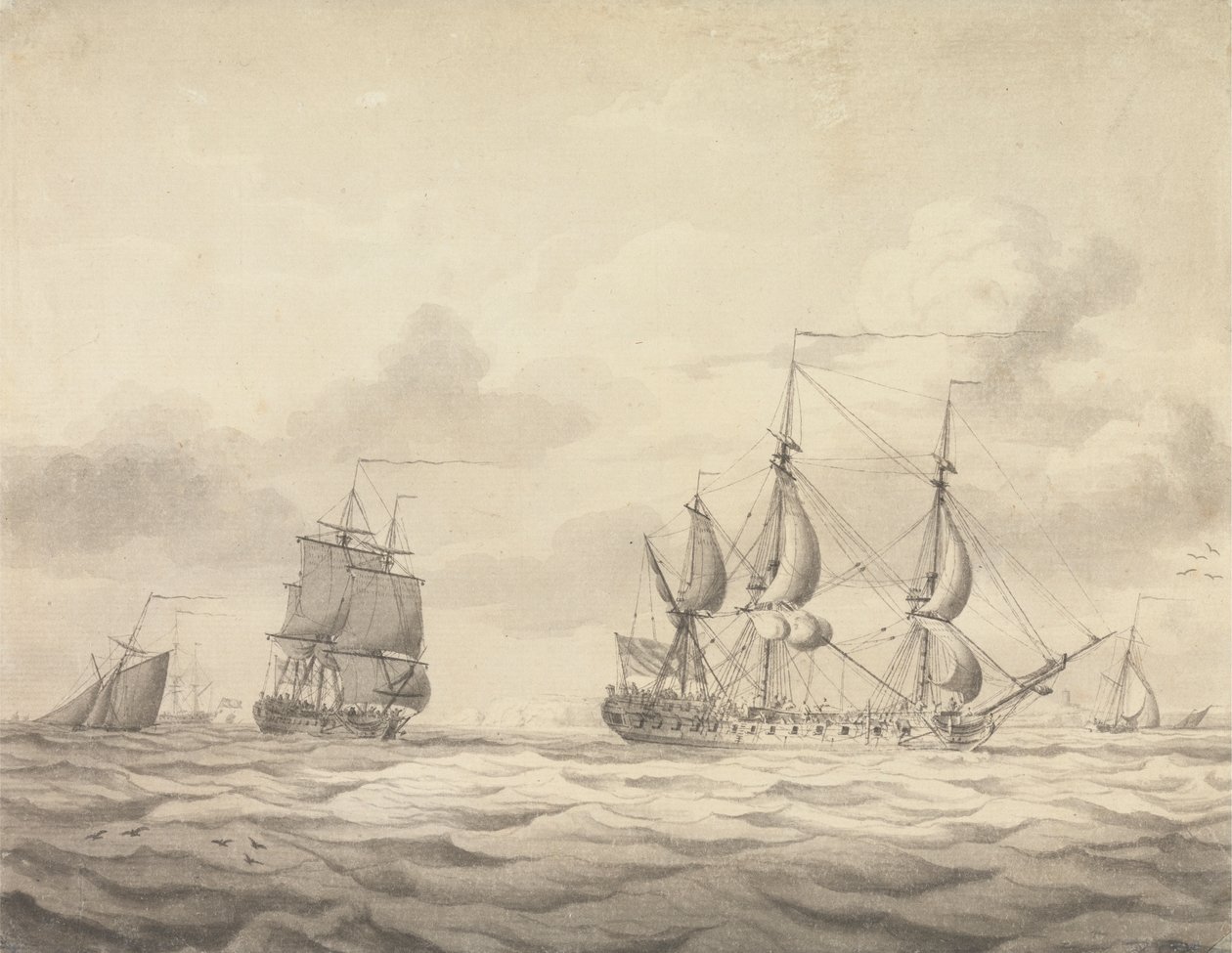 To fregatter før vinden af Charles Brooking