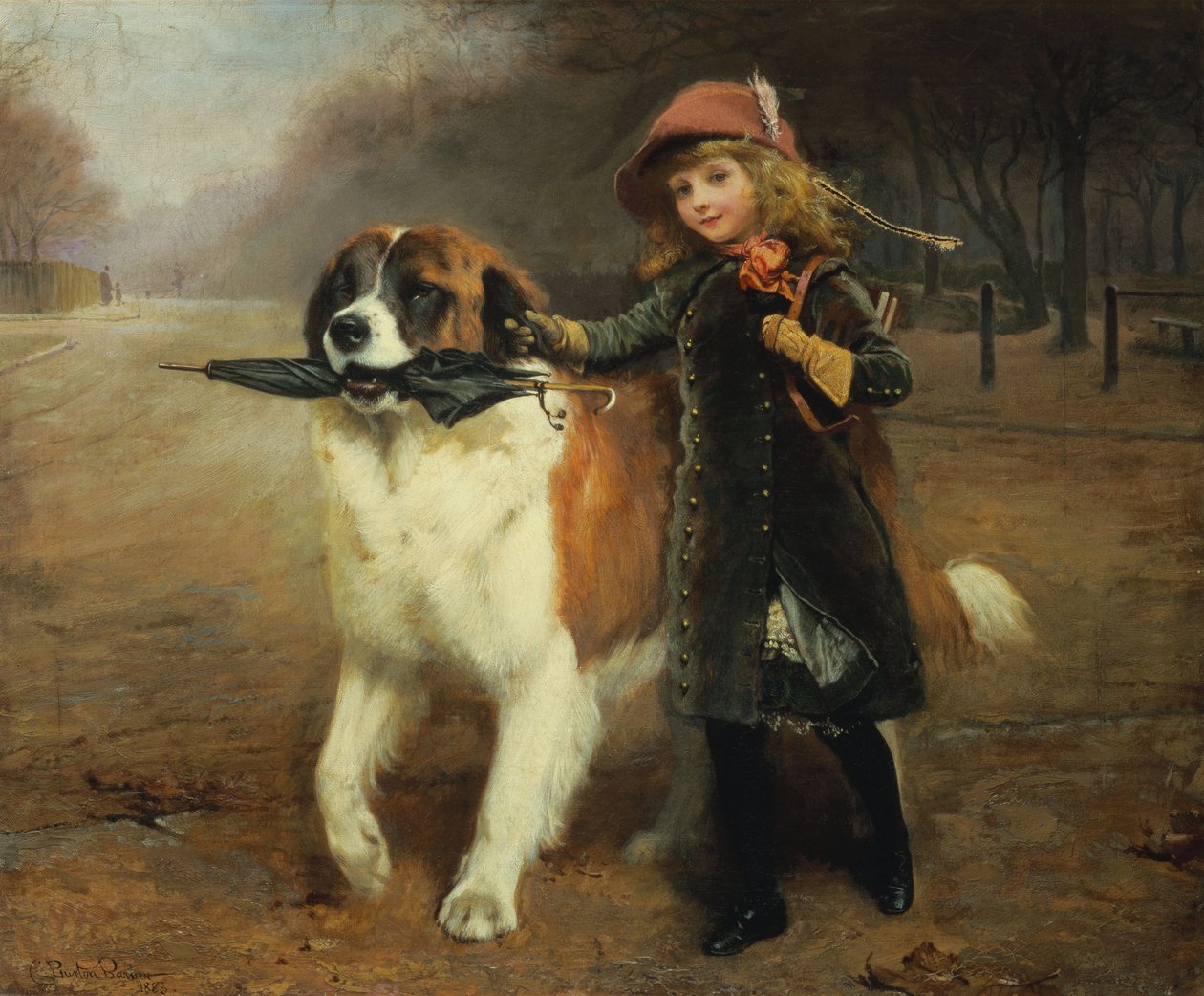 På vej i skole, 1883 af Charles Burton Barber