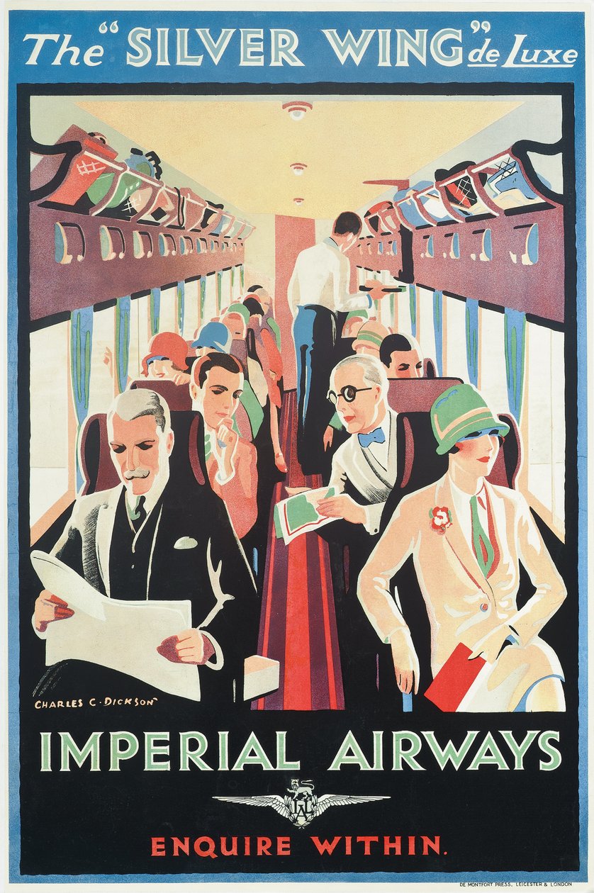 Plakat reklame for Imperial Airways (farvelitografi) af Charles C. Dickson