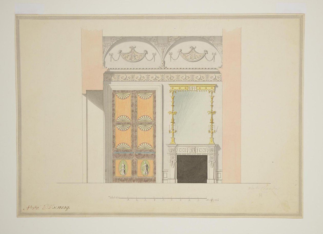 Design af kabinetsbiblioteket, begyndelsen af 1780