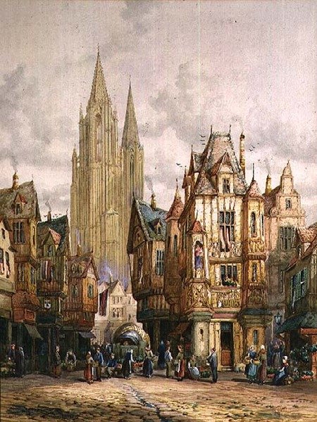 Gade Scene af Charles Cattermole