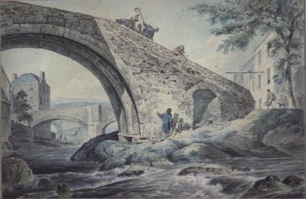 Udsigt over broerne i Hawick af Charles Catton