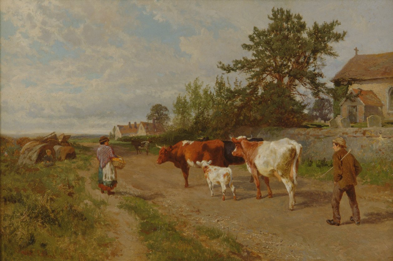 Går på markedet, 1895 af Charles Collins