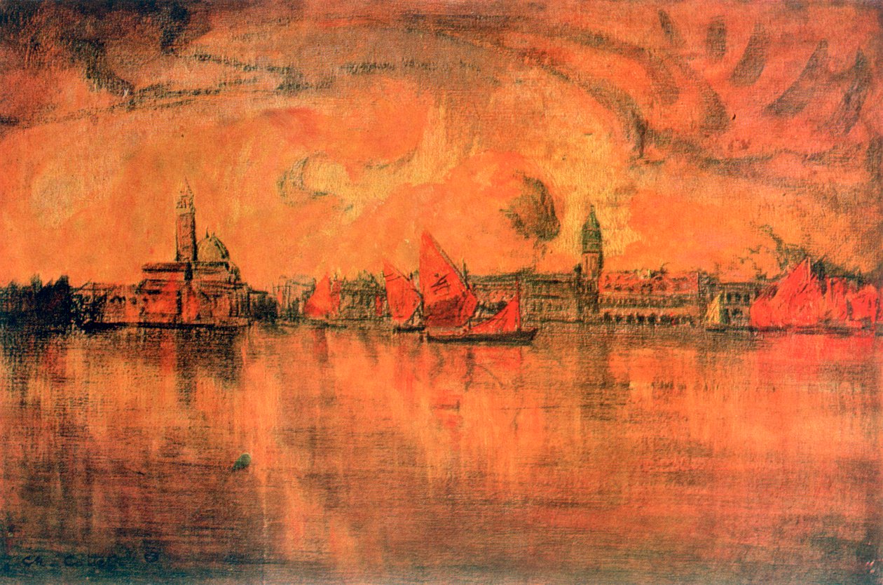 Udsigt over Venedig fra havet, c1896 af Charles Cottet
