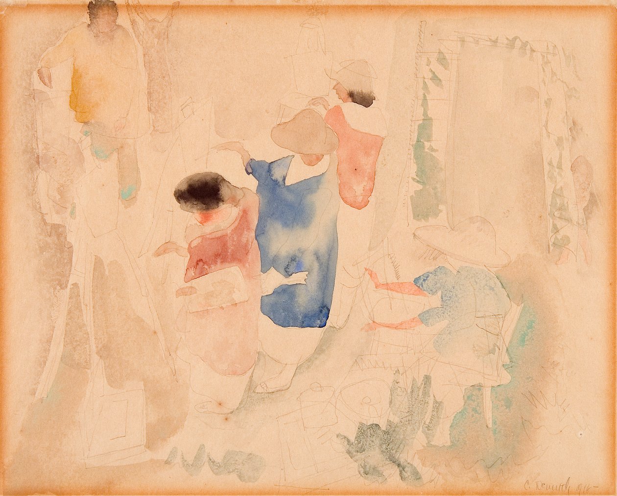 Kunstnere skitserer af Charles Demuth