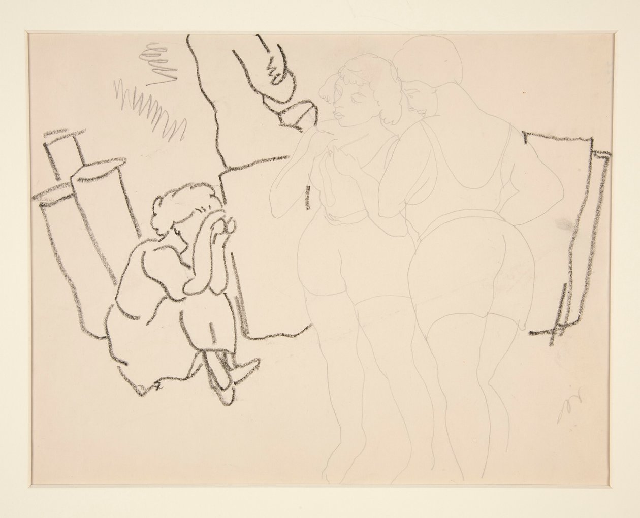 Fire figurer på stranden, sandsynligvis i Provincetown af Charles Demuth