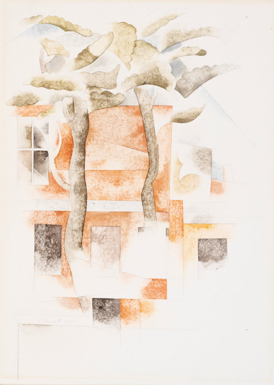 Houses Seen Through Trees, 1918 (wc) af Charles Demuth