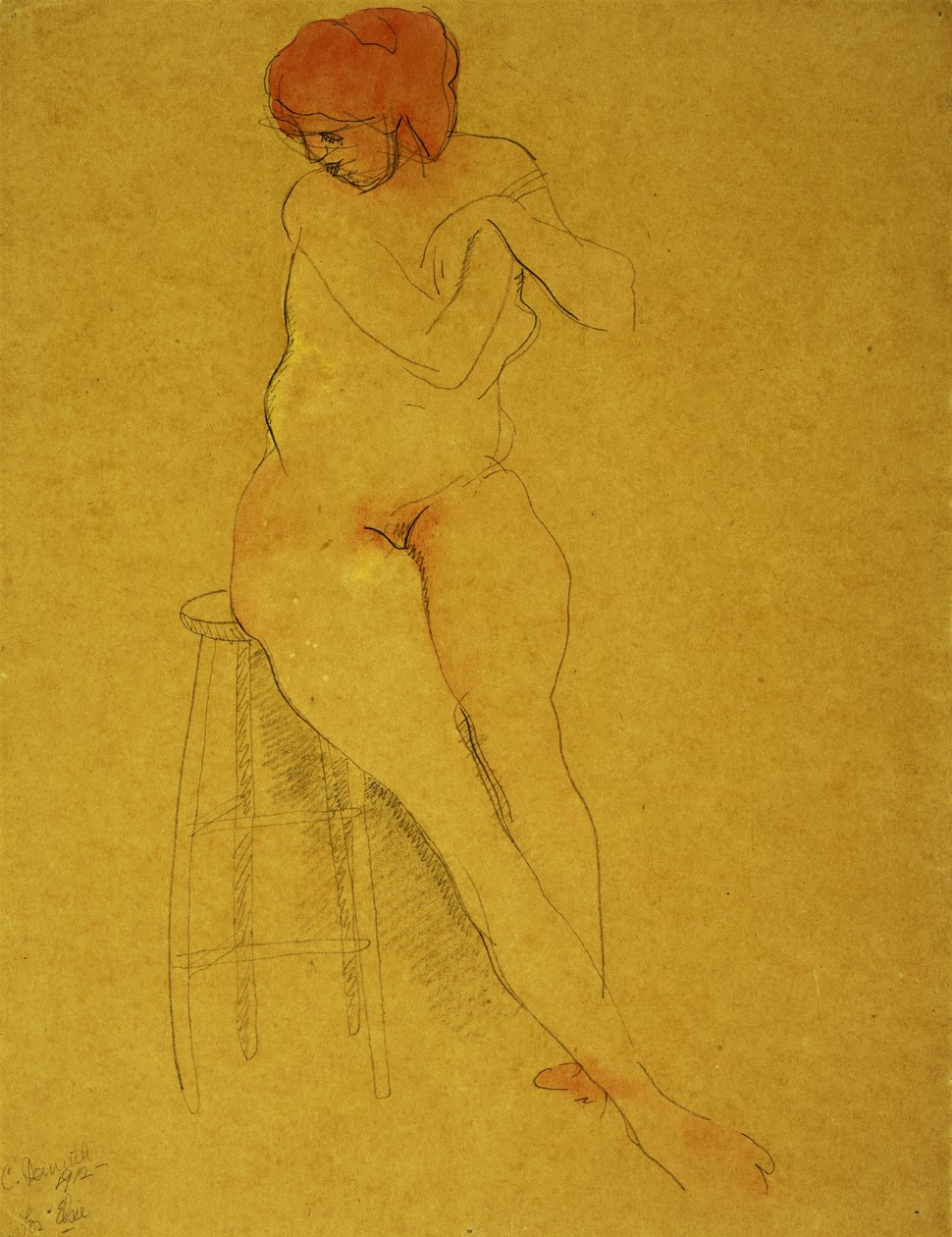 Siddende nøgen af Charles Demuth