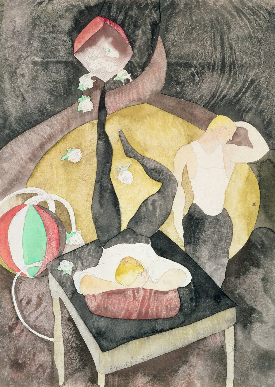 Two Acrobat Jonglører, 1916 (wc på papir) af Charles Demuth