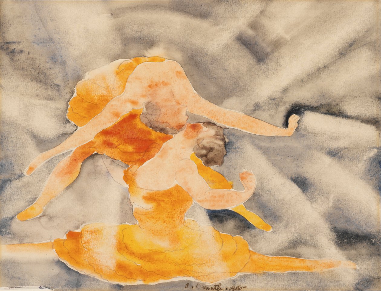 Two Women Acrobats, 1916 (wc på papir) af Charles Demuth