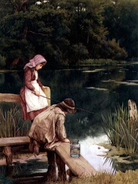 Rustikke lystfiskere af Charles Edward Wilson