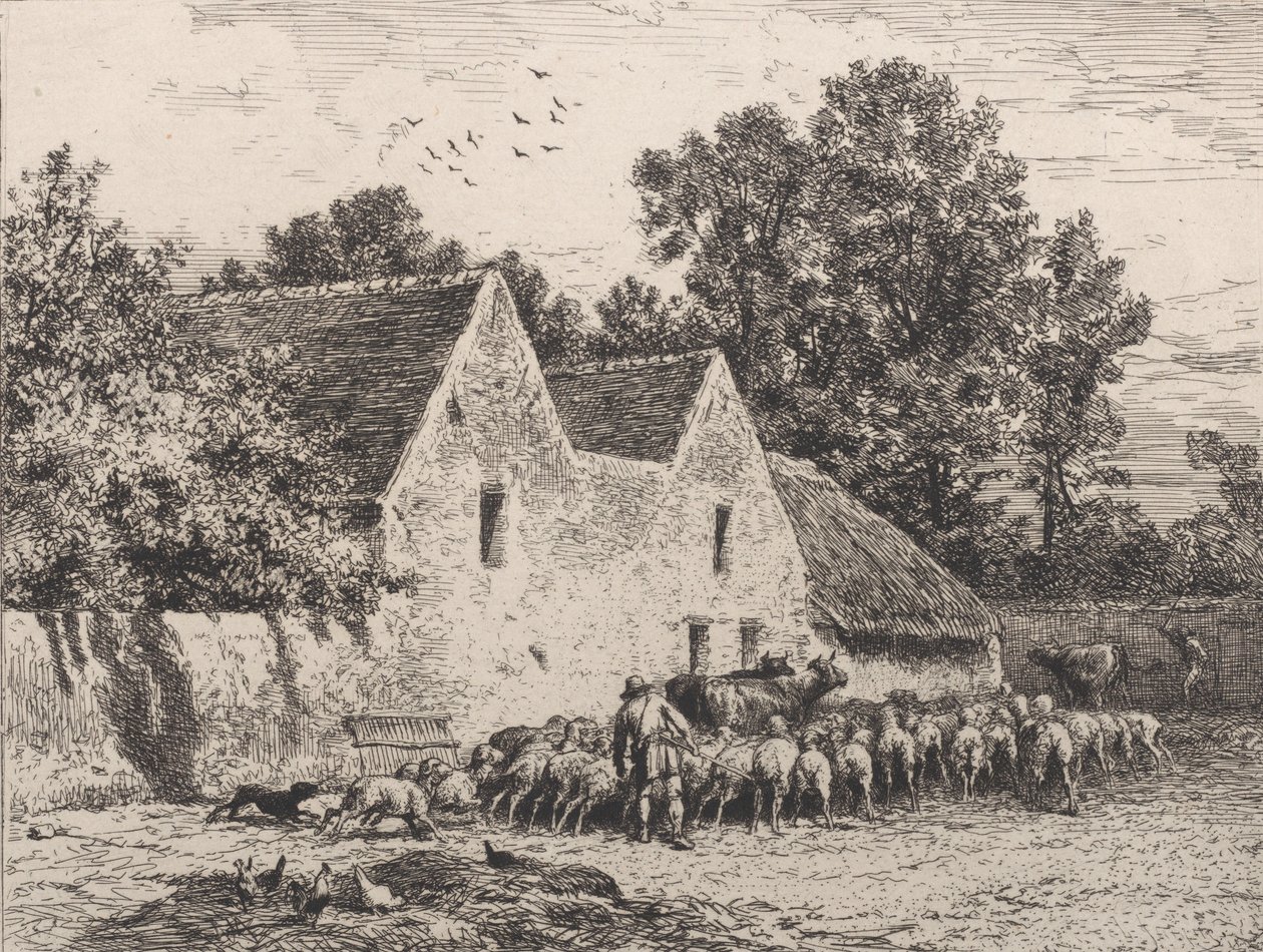 En gård, 1864. af Charles Emile Jacque
