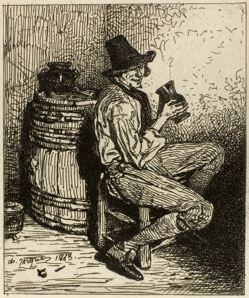 drikker af Charles Emile Jacque
