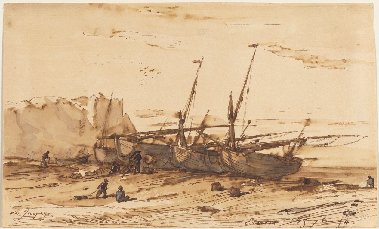 Etretat af Charles Emile Jacque