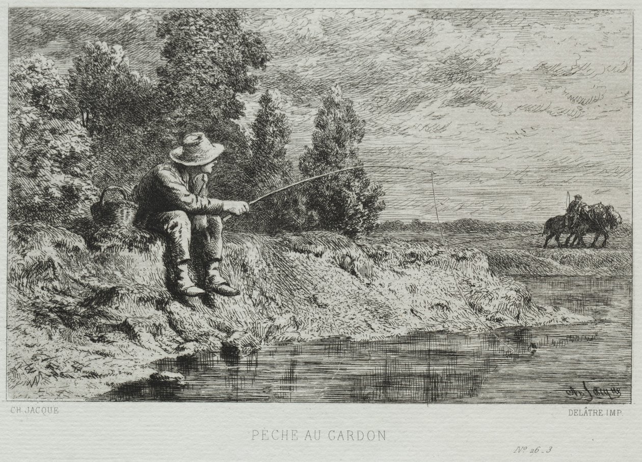Fiskeri. af Charles Emile Jacque