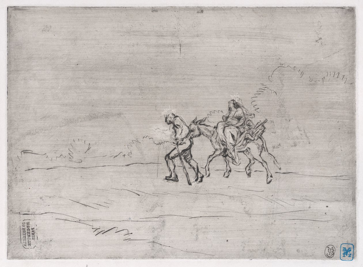 Flyvning til Egypten, 1848. af Charles Emile Jacque