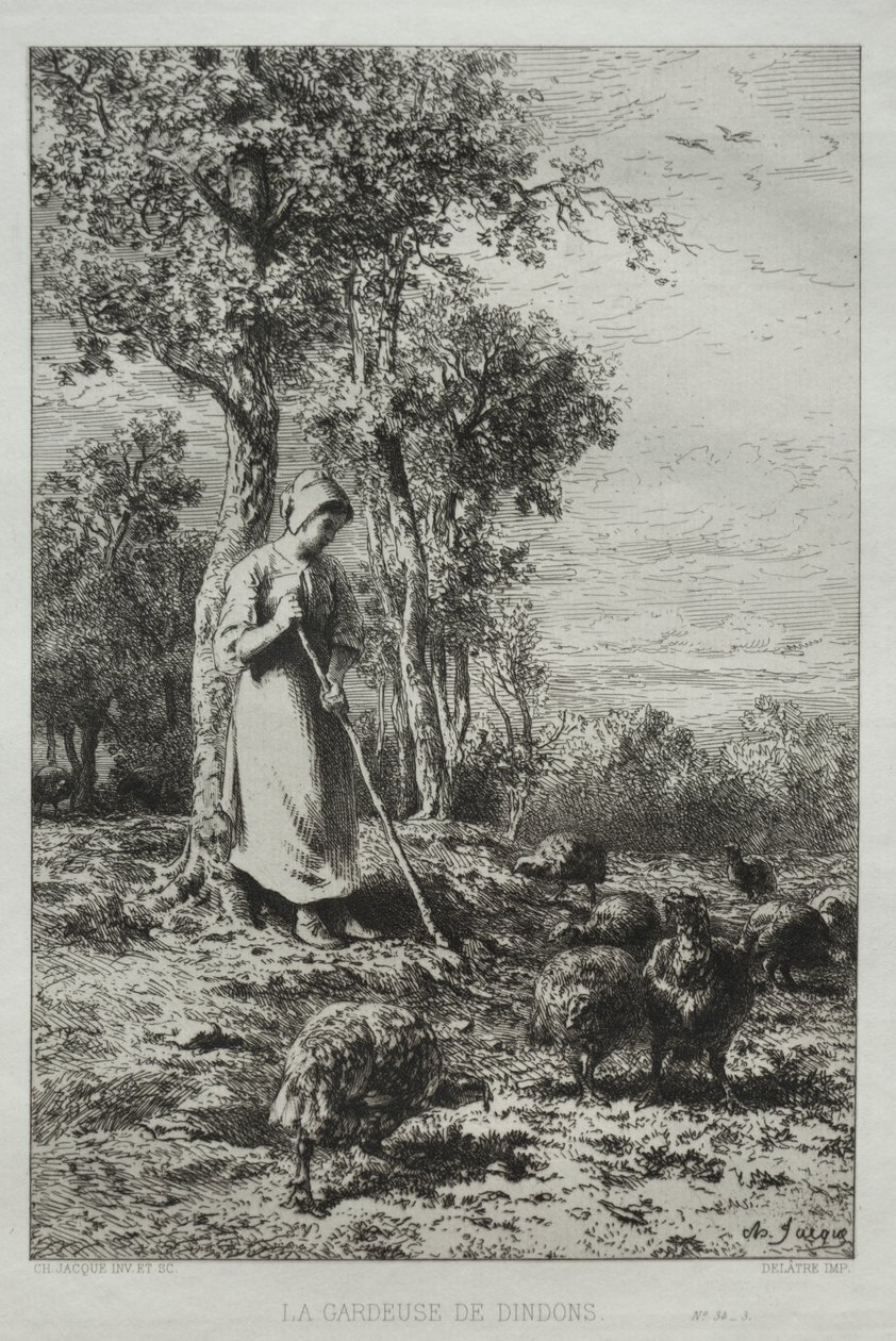 Tyrkiets keeper. af Charles Emile Jacque