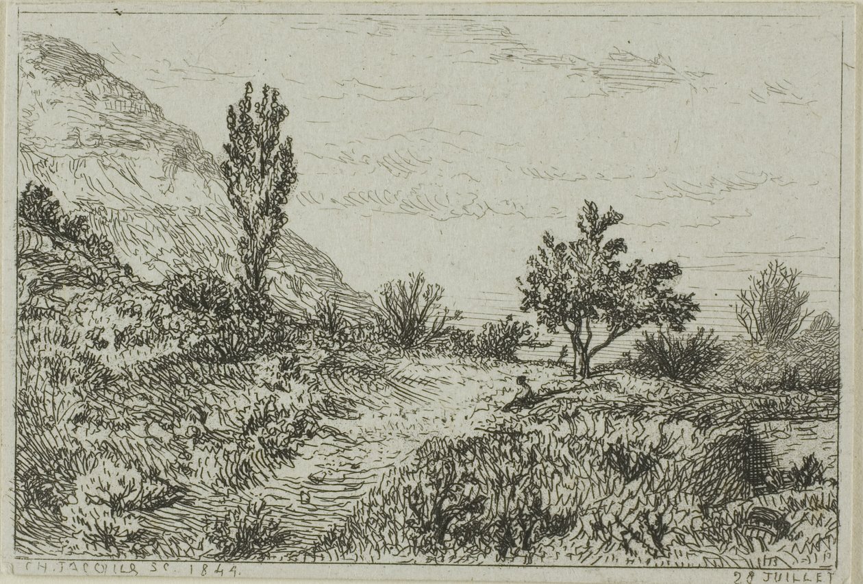 Landskab af Charles Emile Jacque