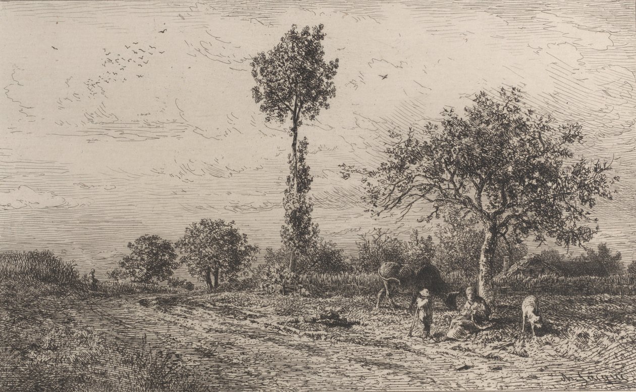 Landskab, 1864. af Charles Emile Jacque