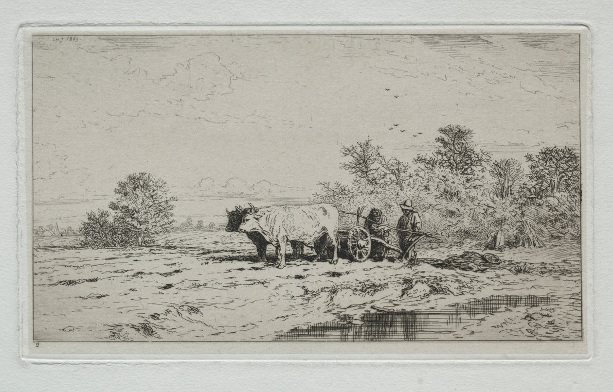 Landskab, Arbejdere, 1845. af Charles Emile Jacque