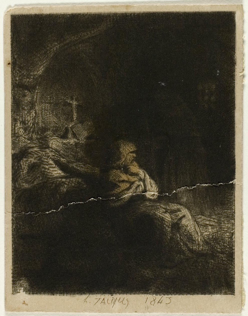 Munk ved bøn af Charles Emile Jacque