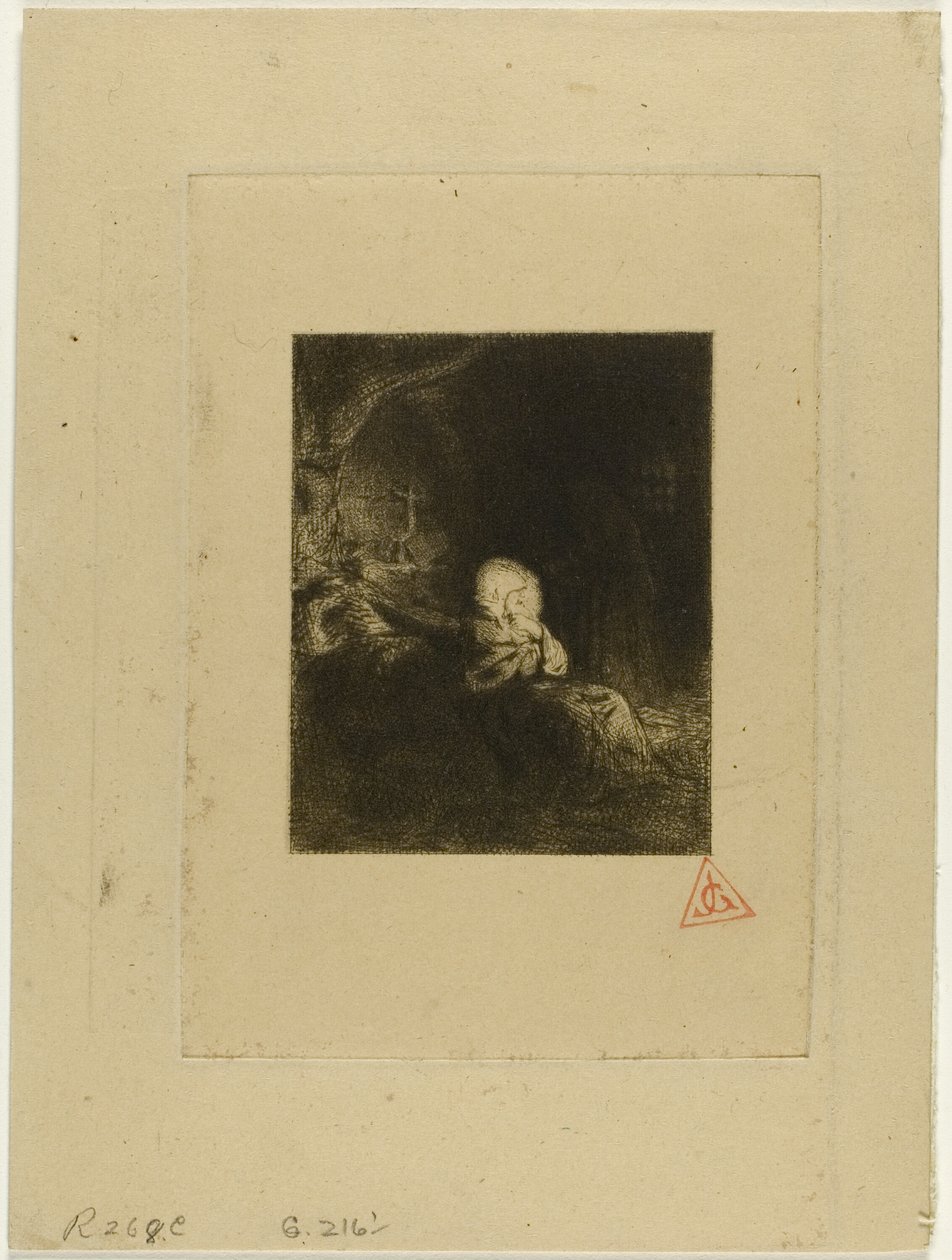 Munk ved bøn af Charles Emile Jacque