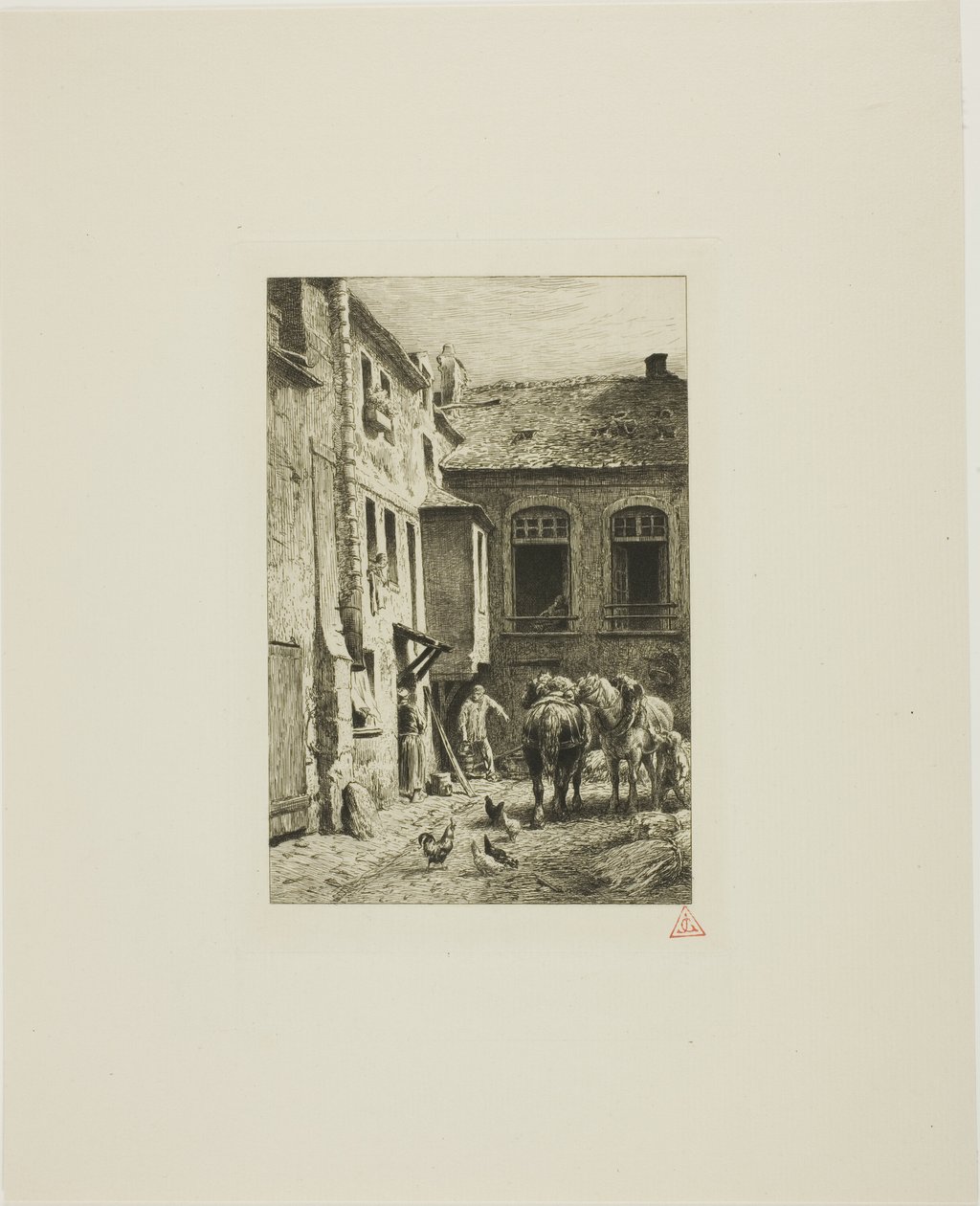 Parisisk gårdhave af Charles Emile Jacque