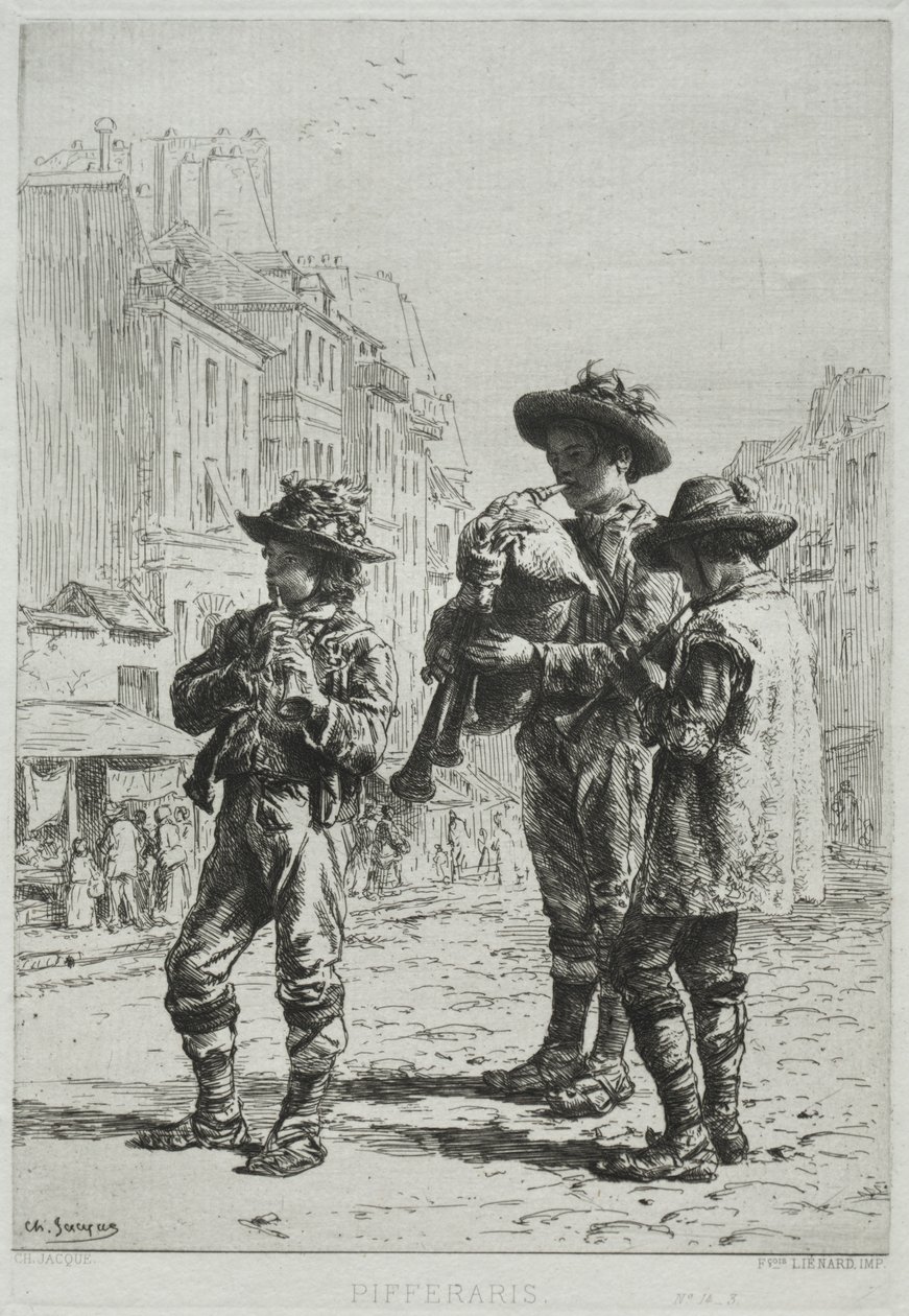 Pifferaris. af Charles Emile Jacque