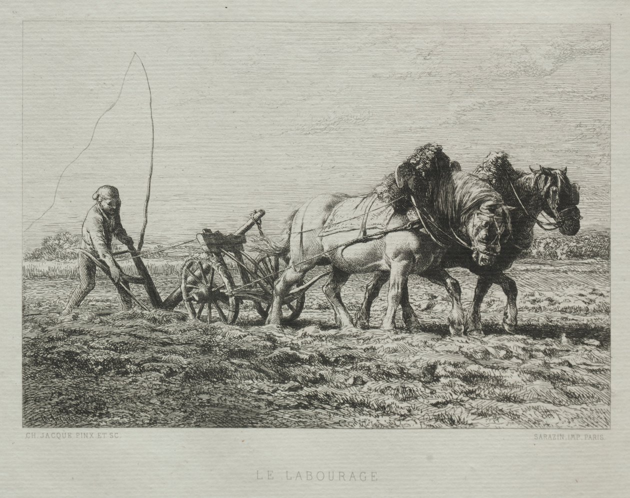 Pløjning. af Charles Emile Jacque