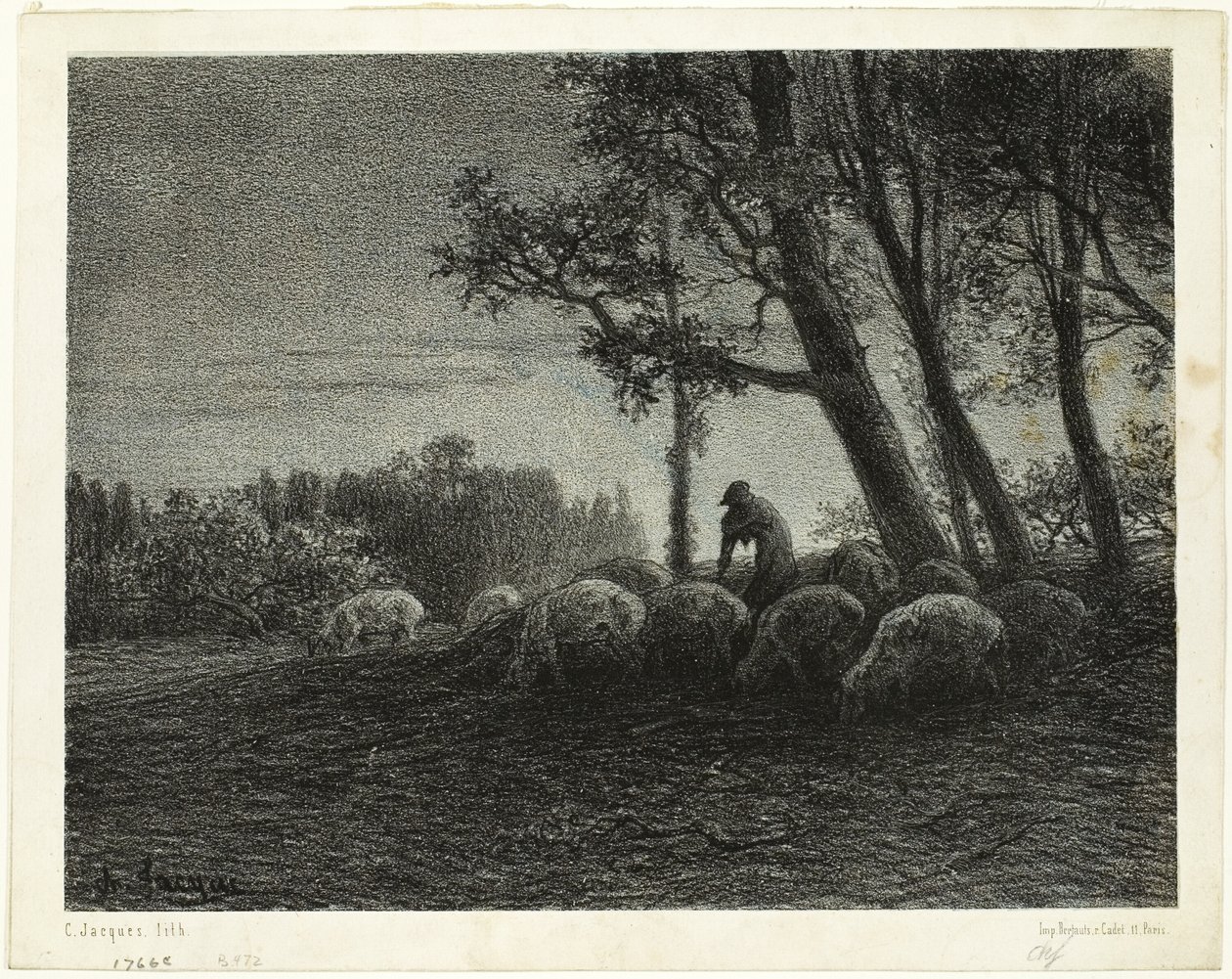 Poetisk Twilight af Charles Emile Jacque