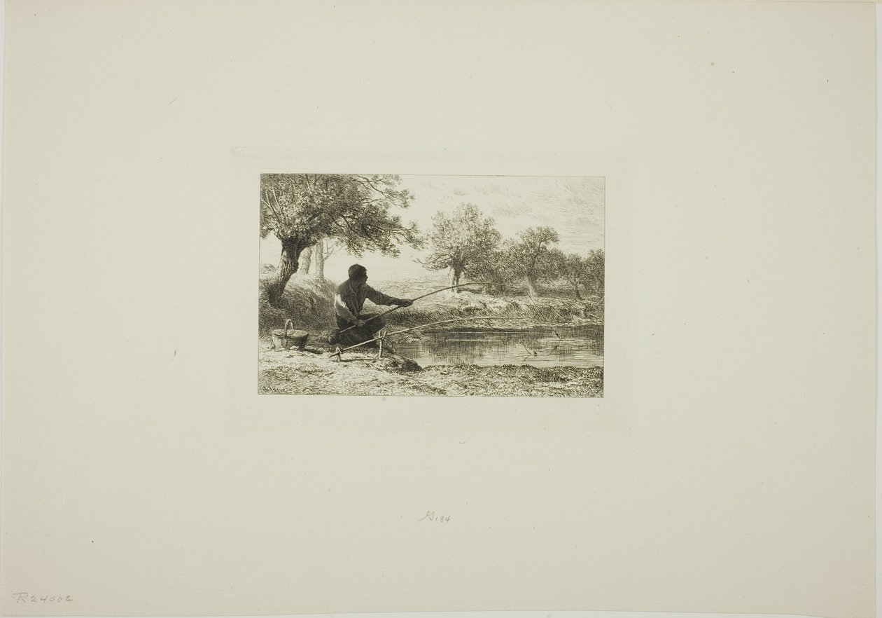 Stangfiskeri af Charles Emile Jacque