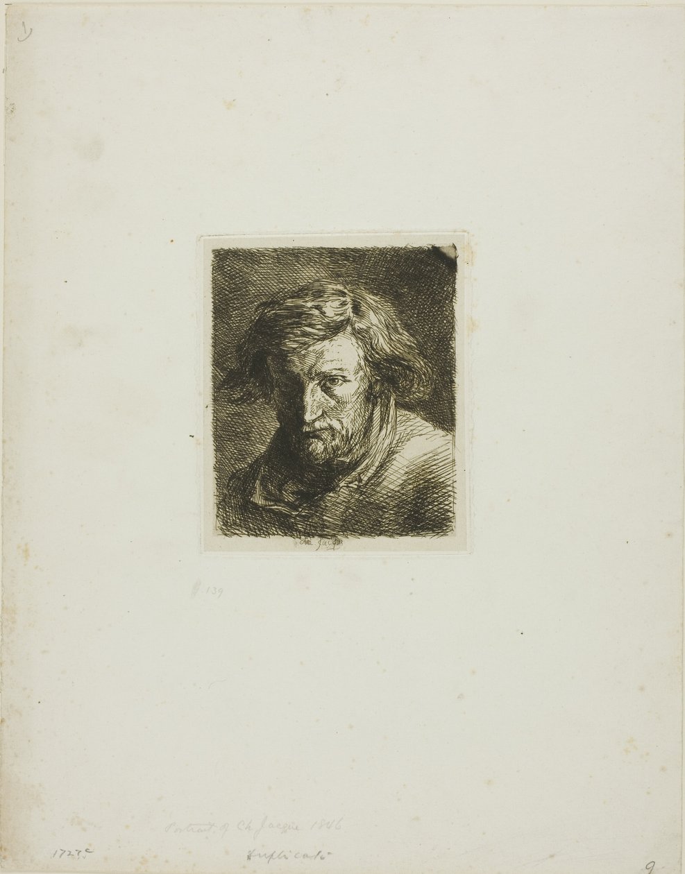 Portræt af kunstneren af Charles Emile Jacque