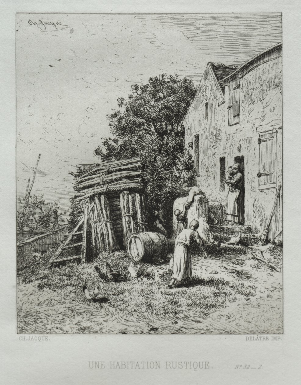 Rustikt hus af Charles Emile Jacque