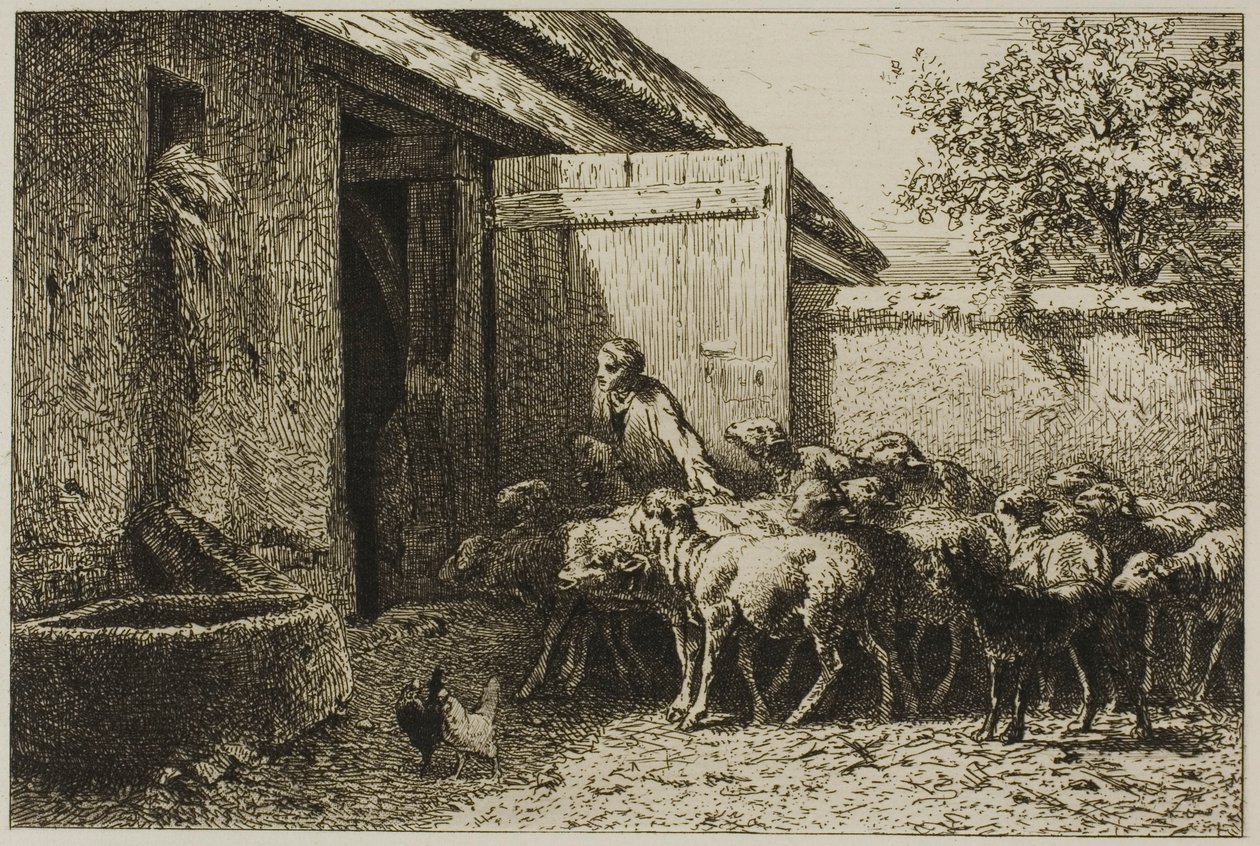 Hyrdinde af Charles Emile Jacque