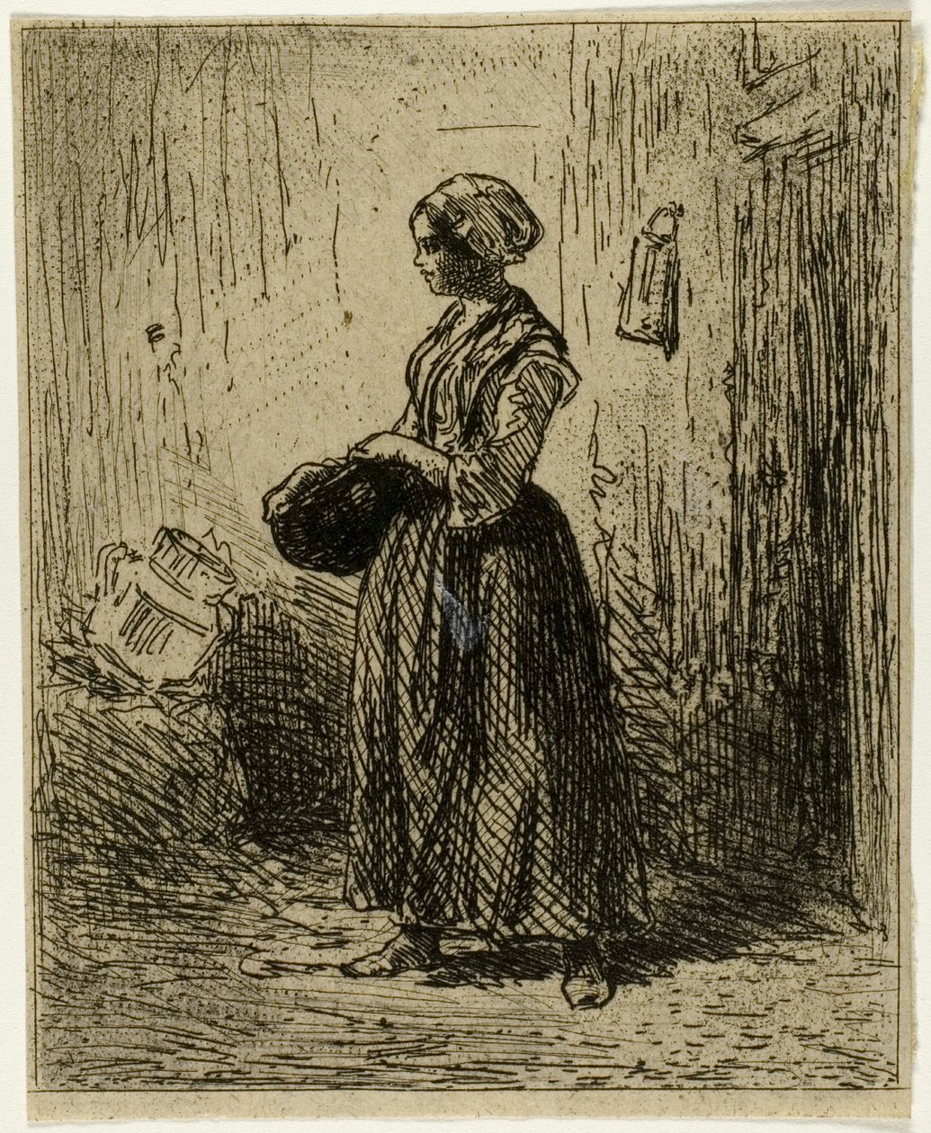 Stående Bondekone af Charles Emile Jacque