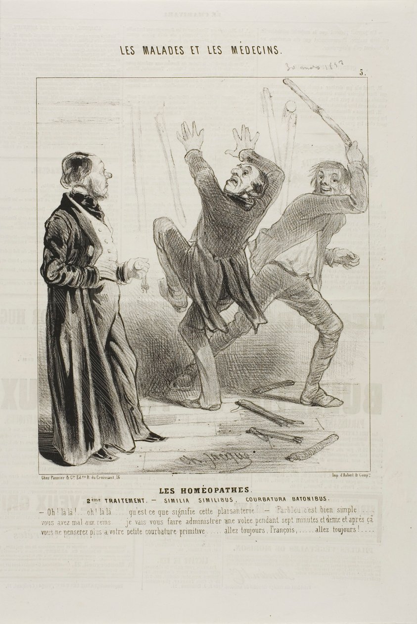 Homøopaterne: Anden behandling (plade 5) af Charles Emile Jacque